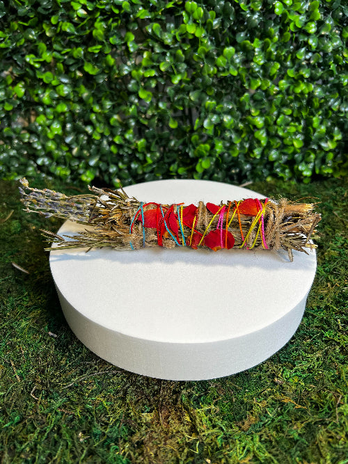 Rose, Lavender, White Sage and Rosemary Smudge Bundle