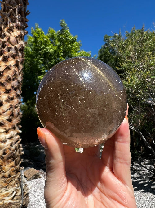 Smoky Quartz Rutile Sphere