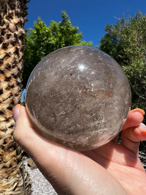 Smoky Quartz Rutile Sphere