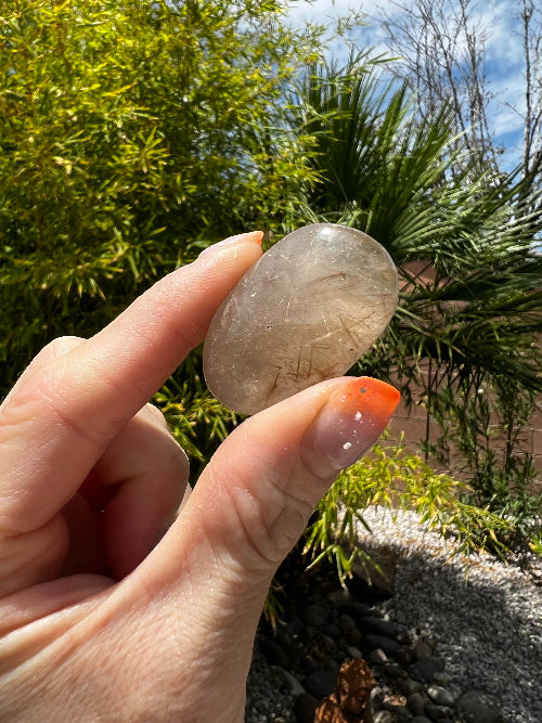 Garden Quartz with Golden Rutile Free Form