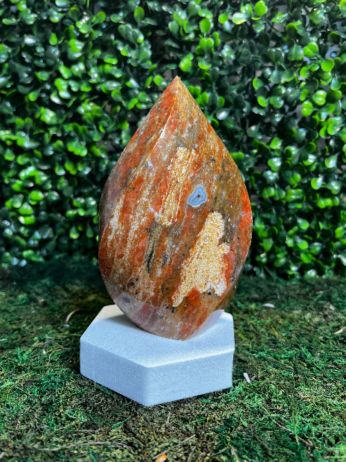 Orange Calcite Jasper Flame