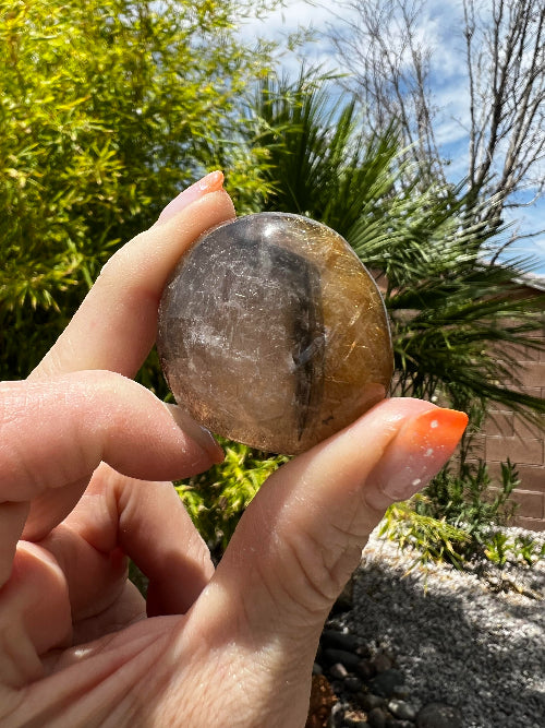 Garden Quartz with Golden Rutile Freeform