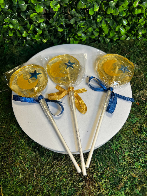 Gold Moon and Blue Star Lollipop - Marshmallow (1)