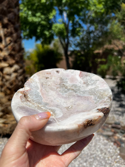 Pink Amethyst Carved Bowl