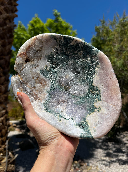 Pink Amethyst Carved Bowl