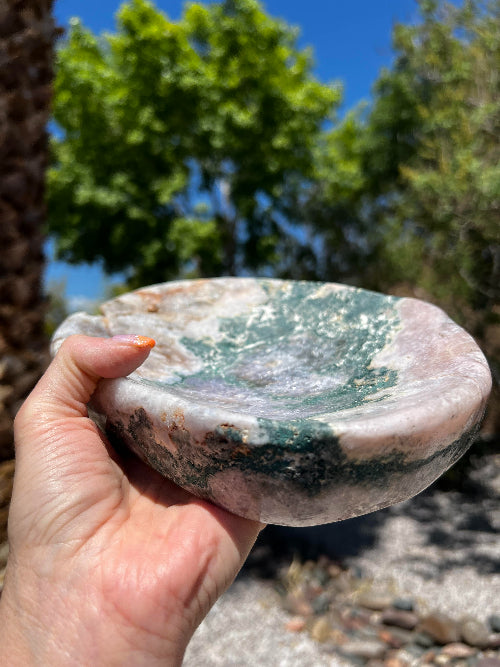 Pink Amethyst Carved Bowl