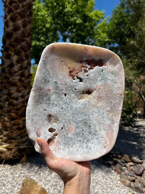 Pink Amethyst Carved Bowl