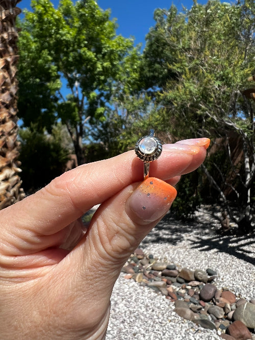Rainbow Moonstone Ring