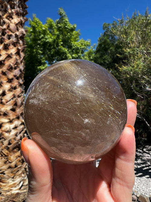 Smoky Quartz Rutile Sphere