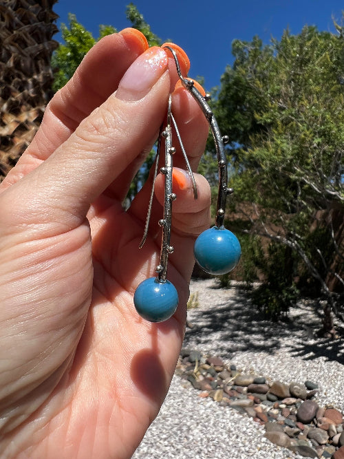 Swedish Blue Viking Style Earrings