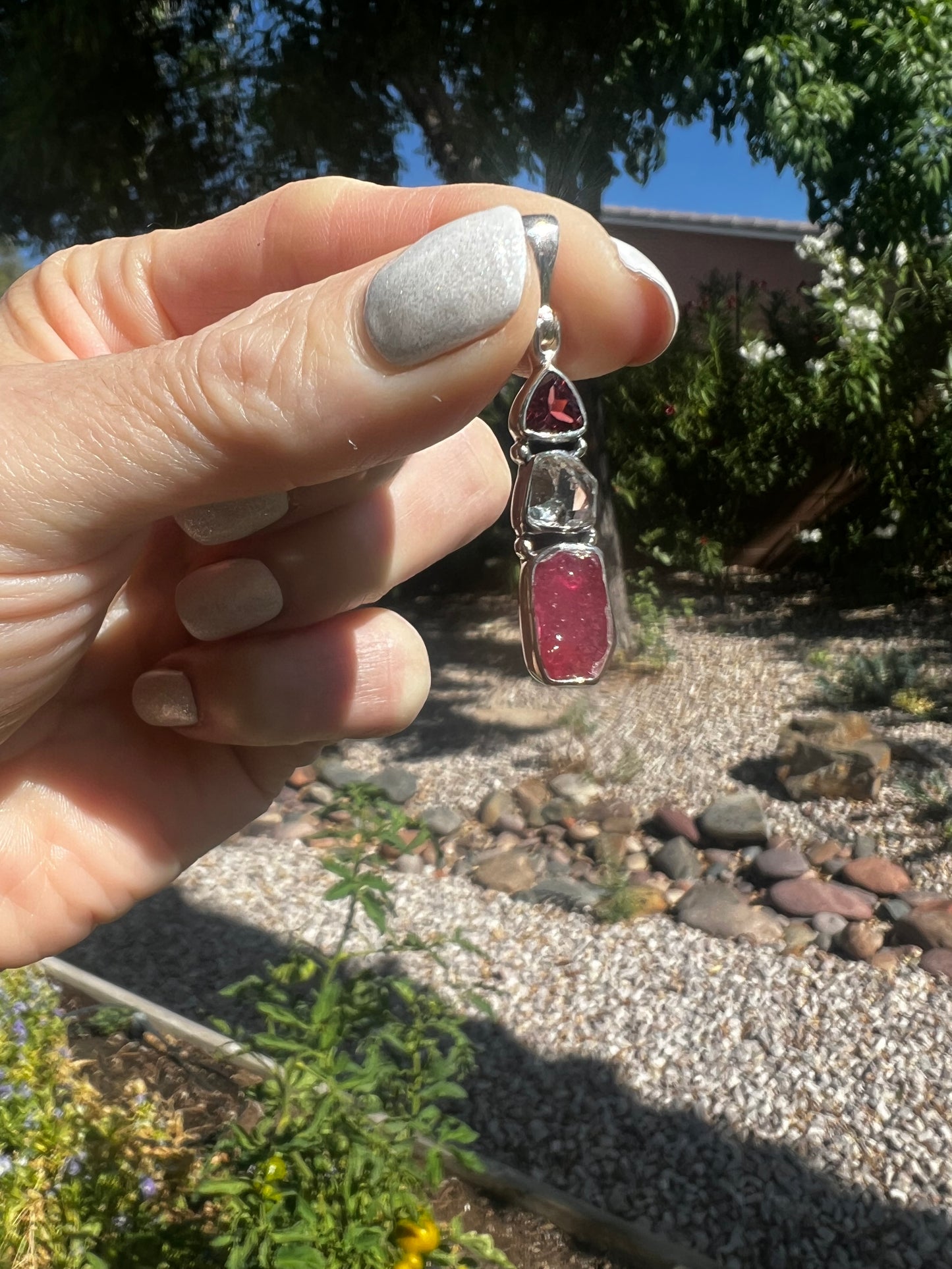 Garnet Peridot Pendant