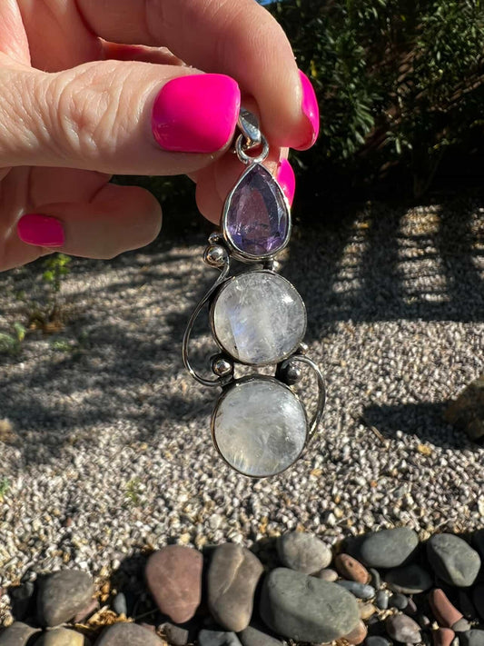 Amethyst and Moonstone Pendant