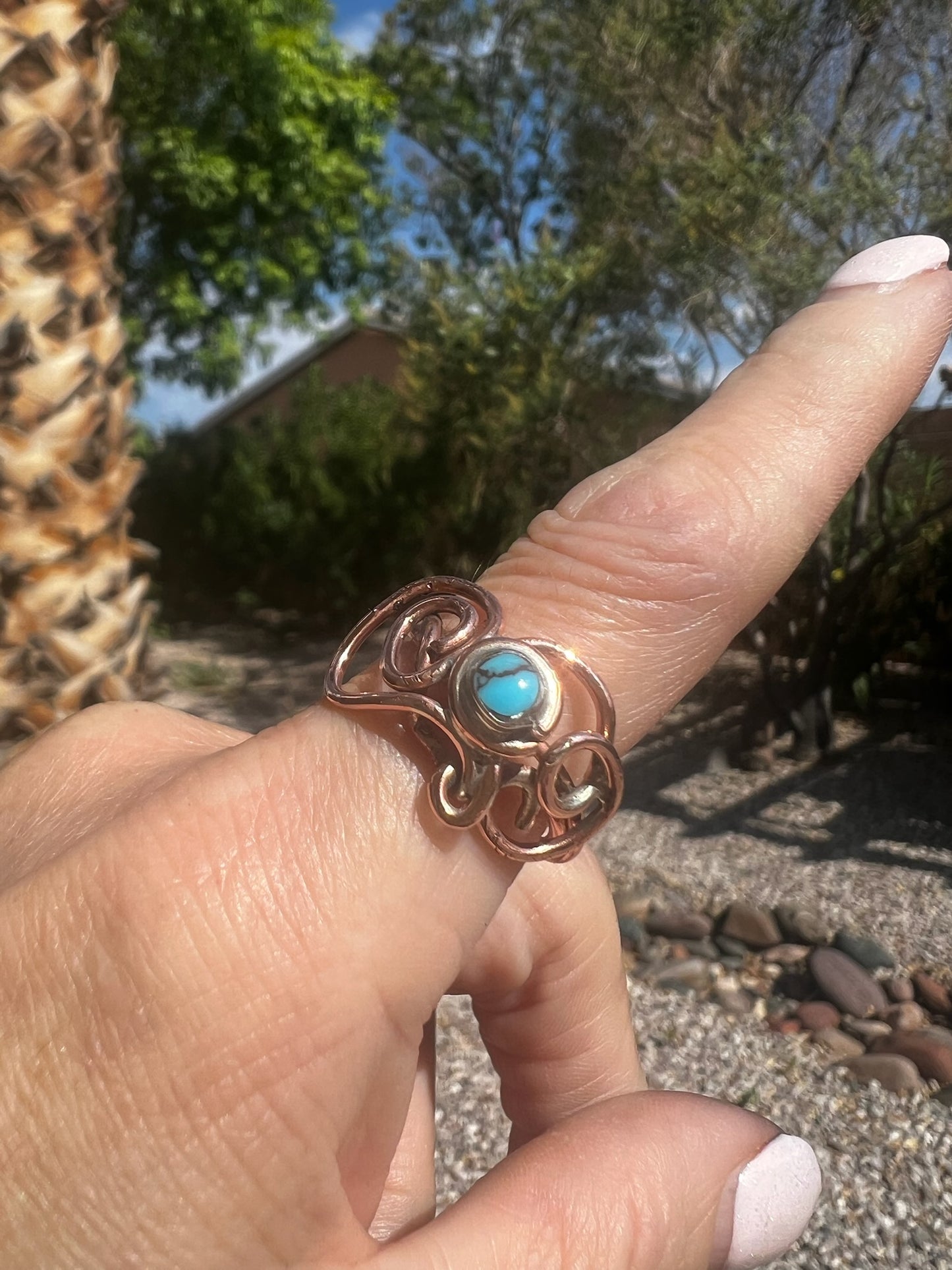 Turquoise and Copper Ring