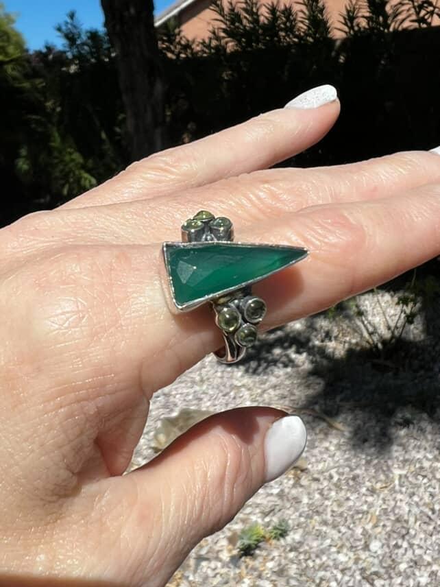 Emerald and Peridot Ring