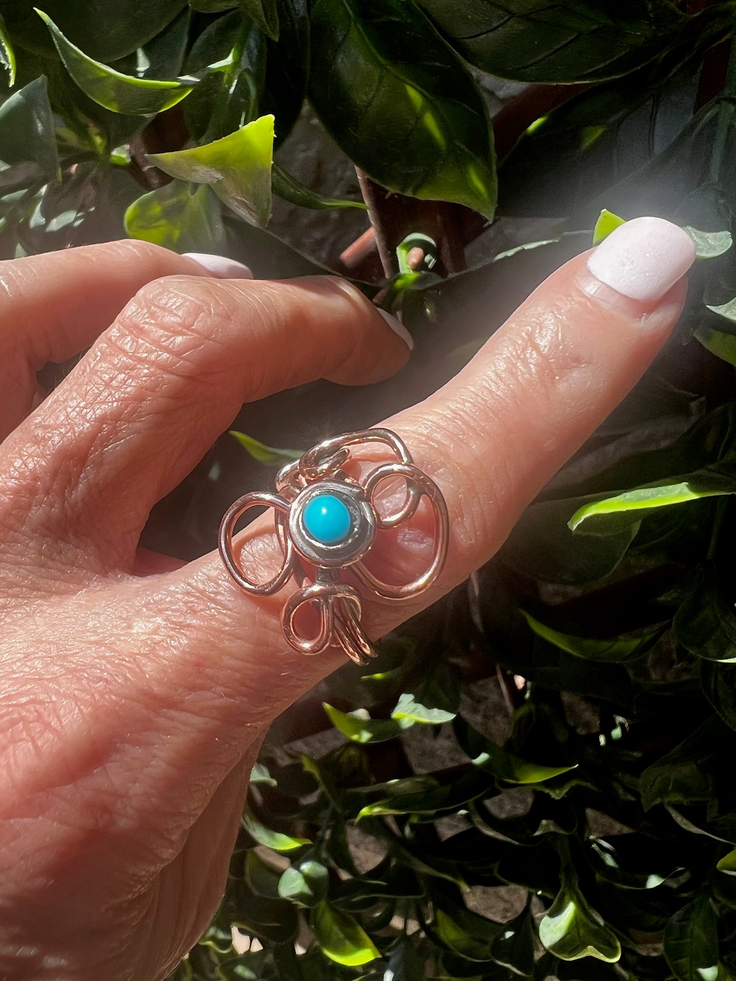 Turquoise and Copper Ring