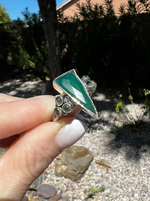 Emerald and Peridot Ring