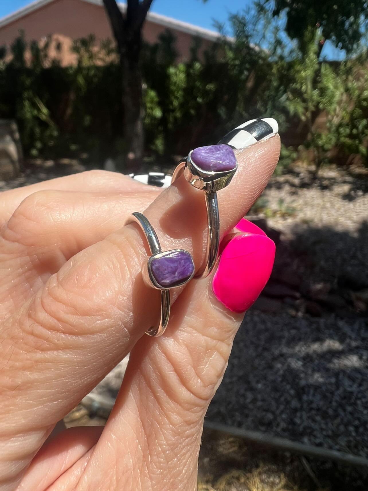 Charoite Stacker Rings