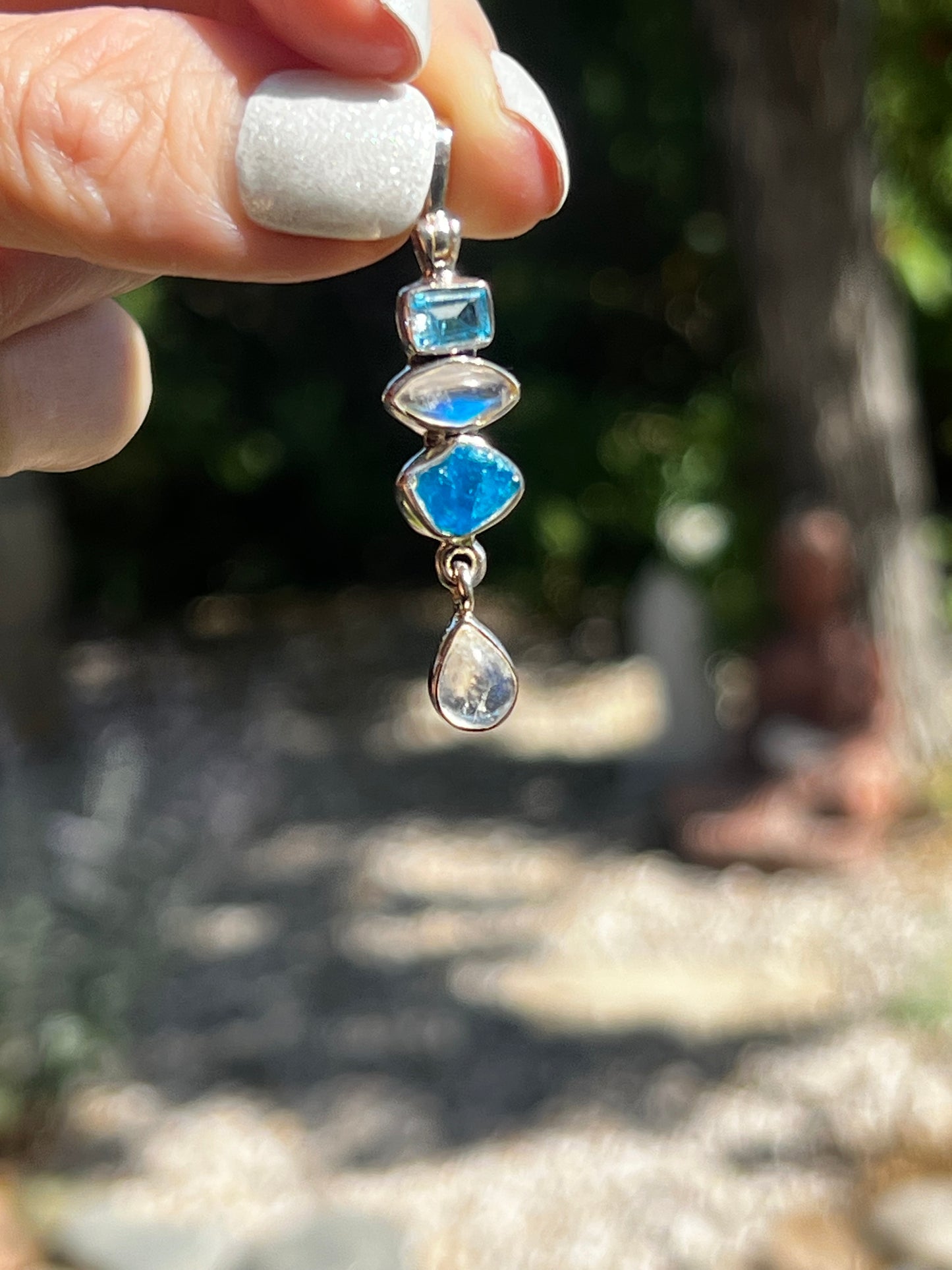 Blue Topaz Rainbow Moonstone Aquamarine