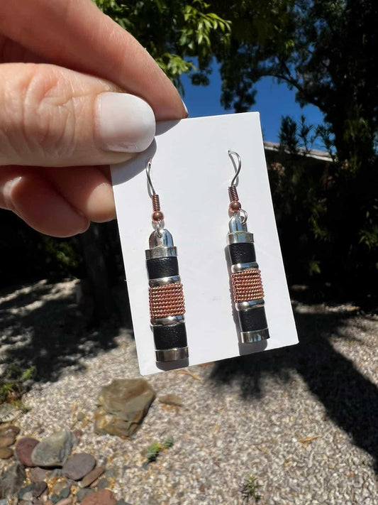 Copper Leather Earrings