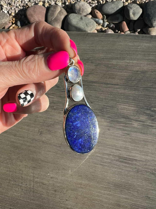 Lapis Lazuli and Moonstone Pendant