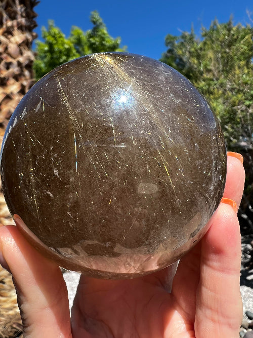 Smoky Quartz Rutile Sphere