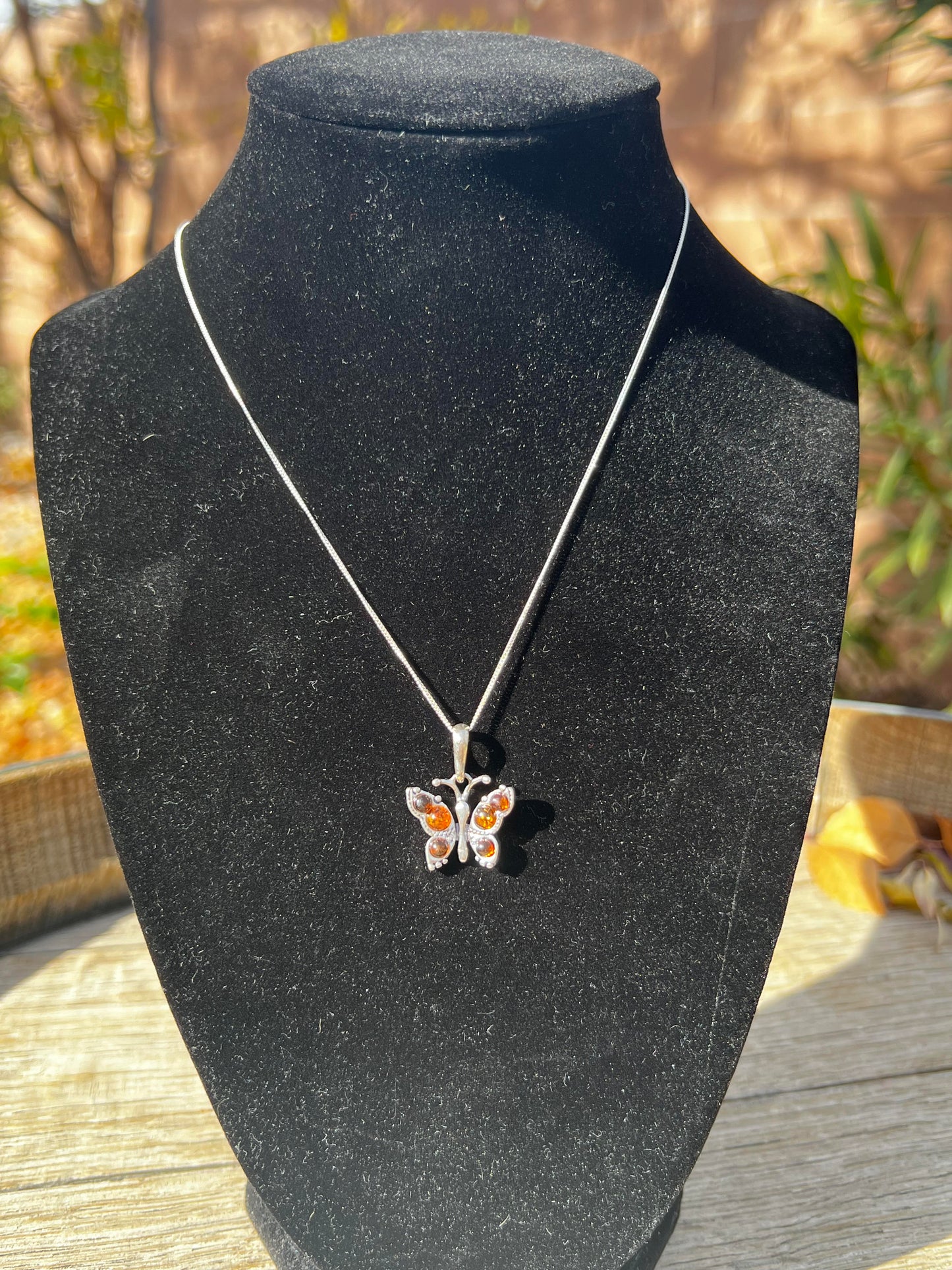 Baltic Amber Butterfly Necklace