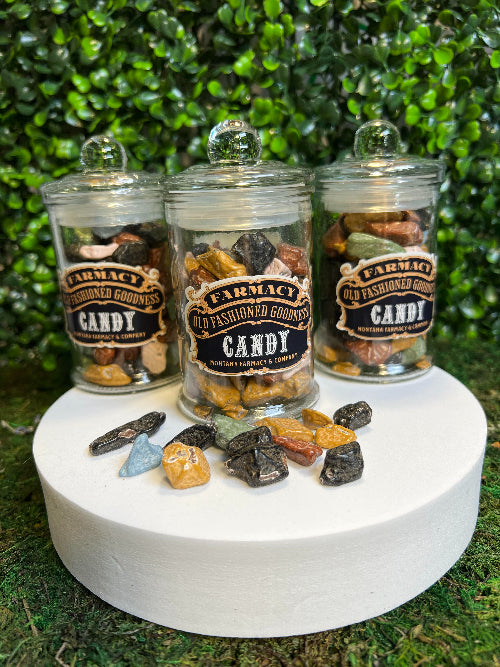 Old Fashioned Apothecary Jar - Chocolate Rock Candy
