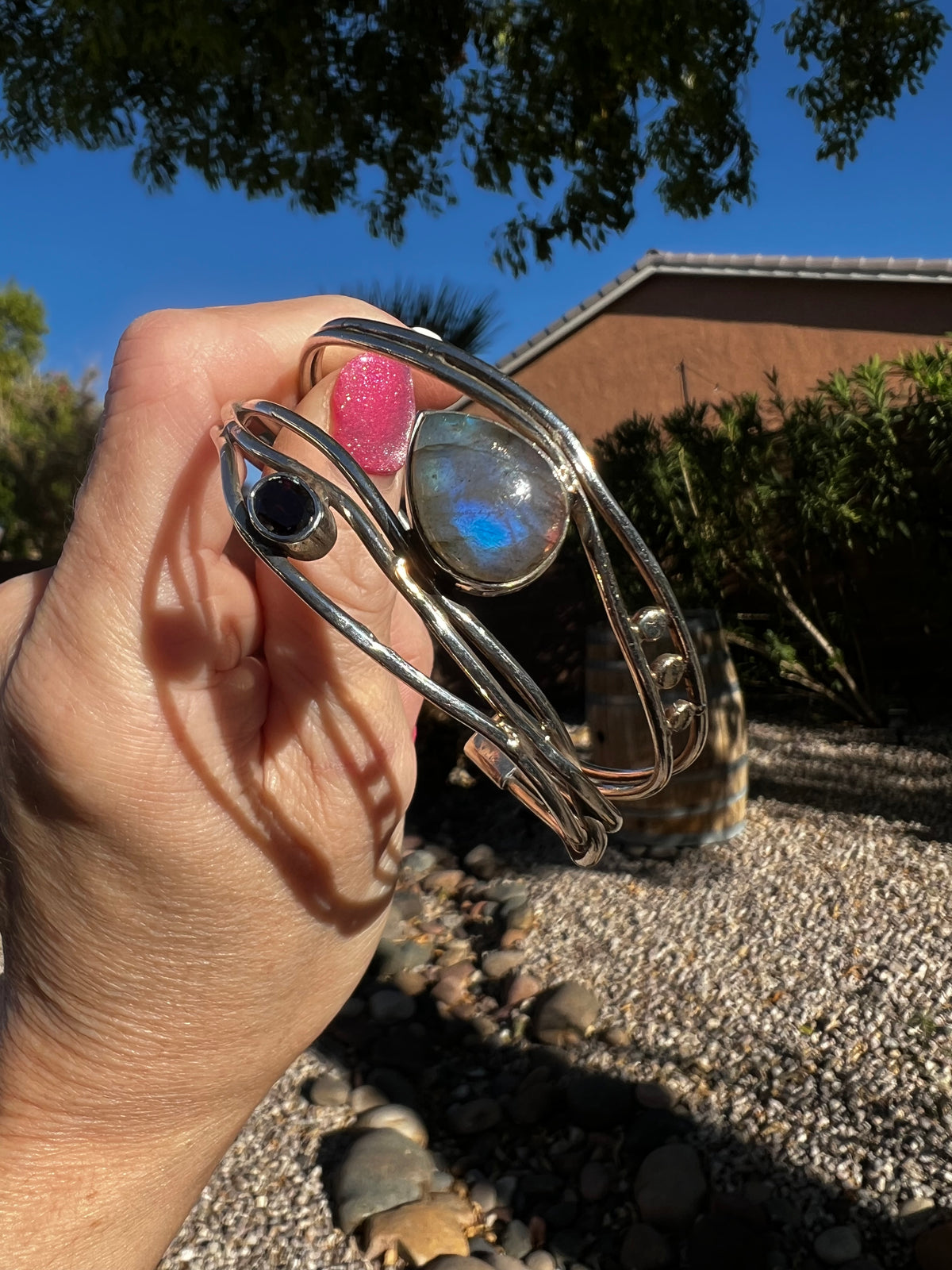 Labradorite and Garnet Bracelet