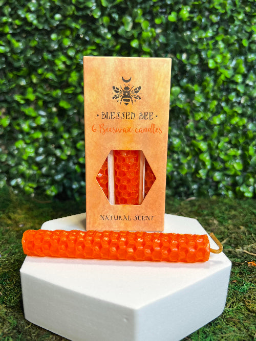 Orange Beeswax Magic Spell Candles