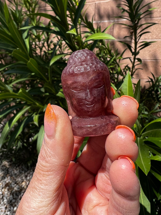 Strawberry Quartz Buddha Head