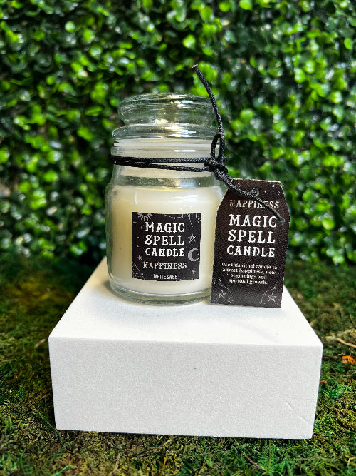 White Sage Happiness: Magic Spell Candle