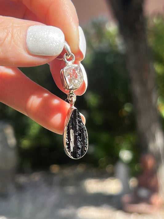 Herkimer Black Tourmaline Pendant