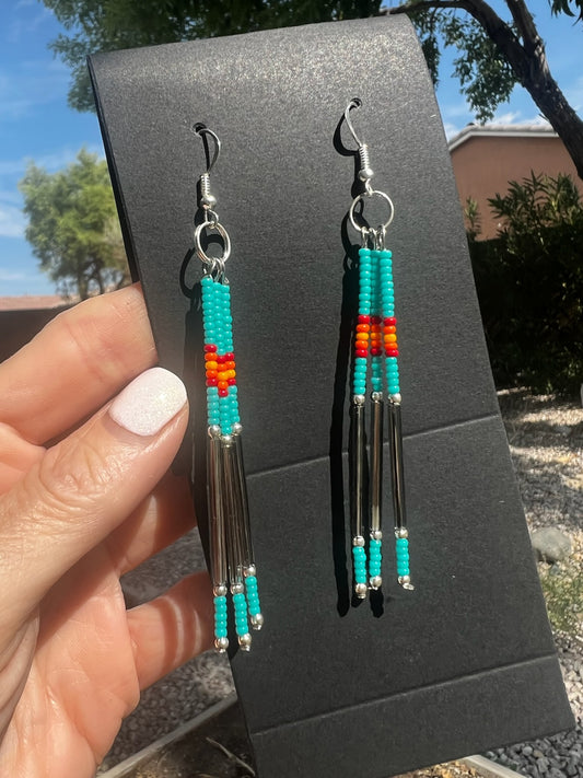 Navajo Beaded Earrings Surgical Steel Posts