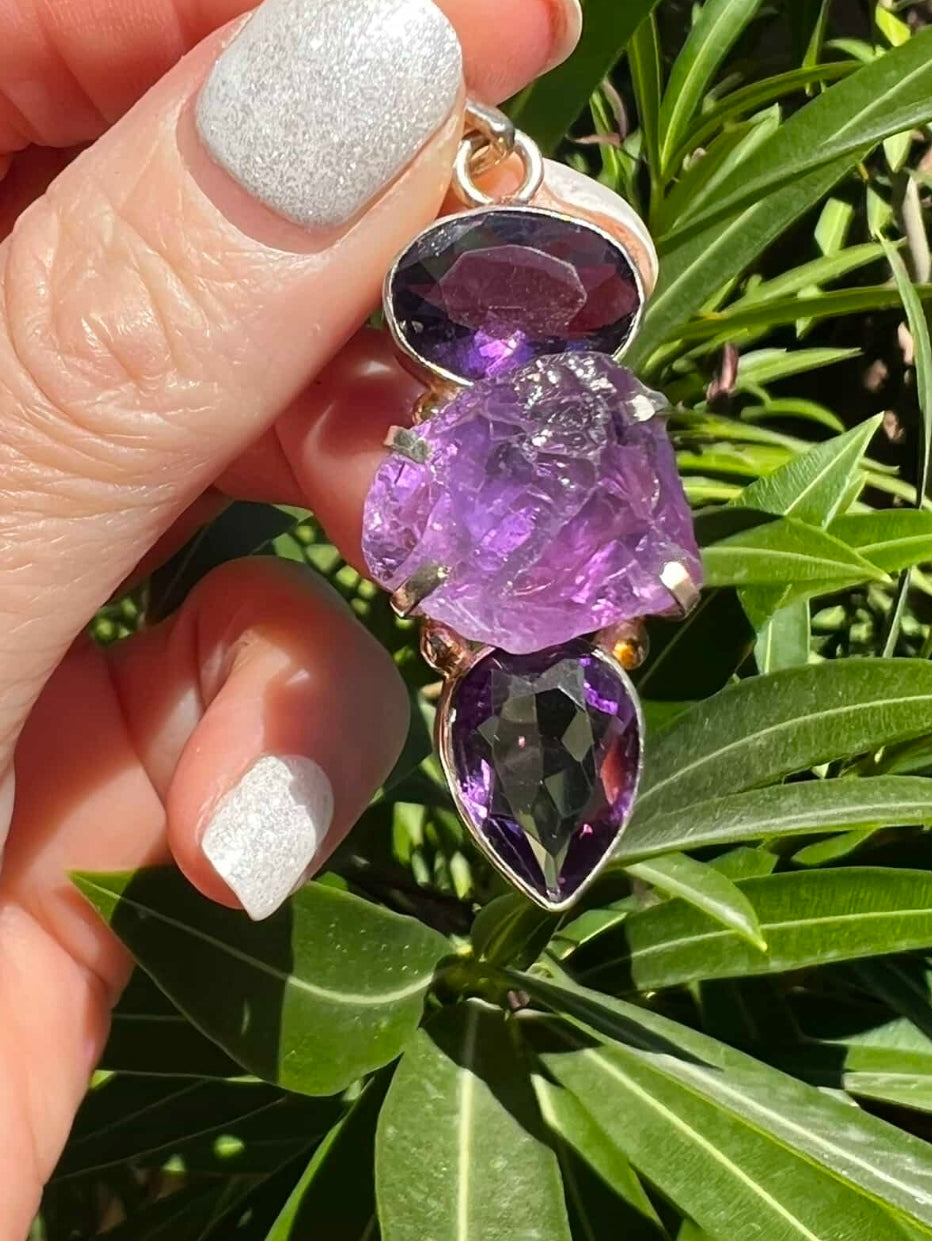 Amethyst and Moonstone Pendant