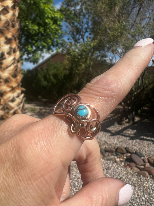 Turquoise and Copper Ring