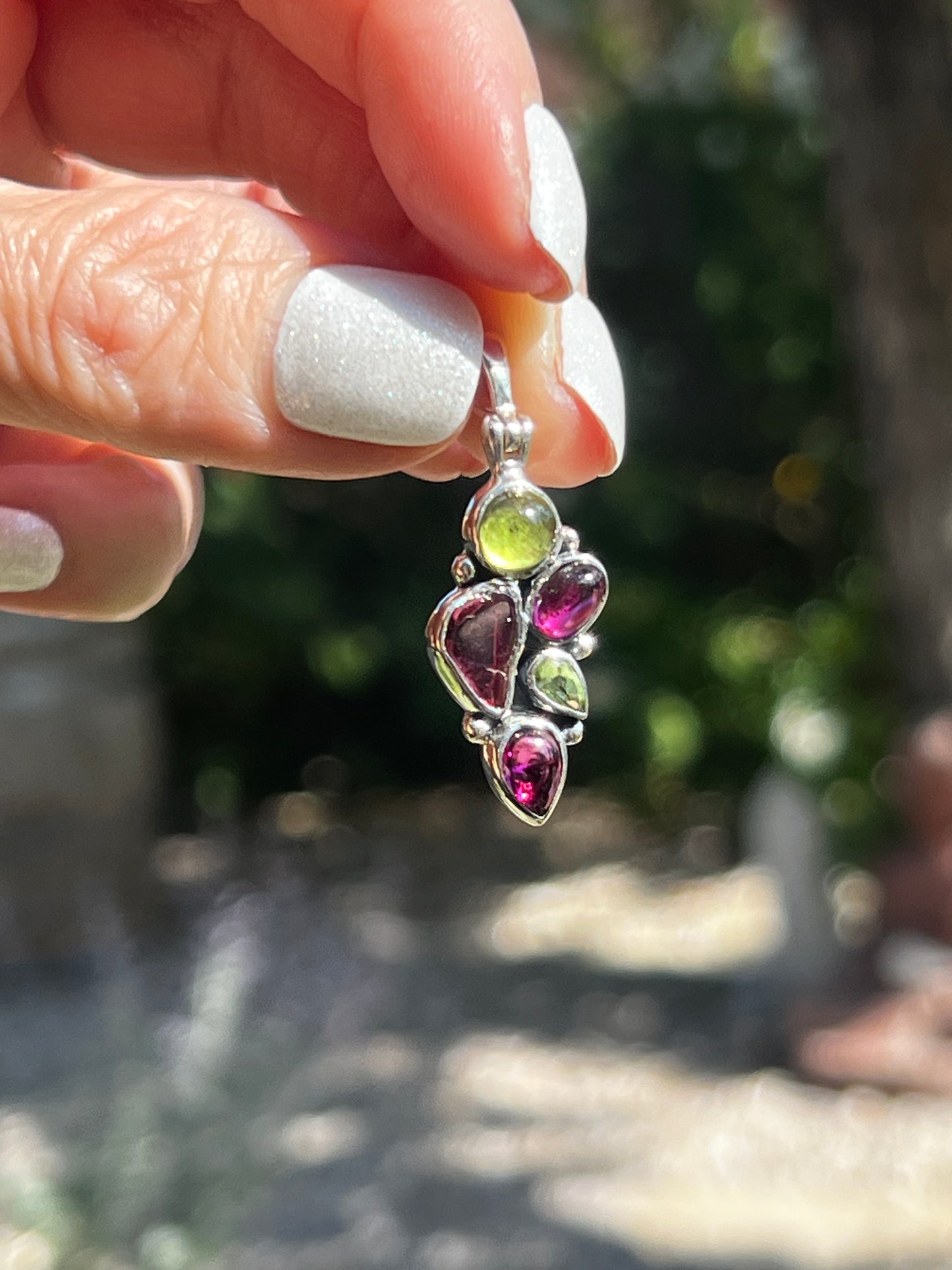 Garnet Peridot Pendant