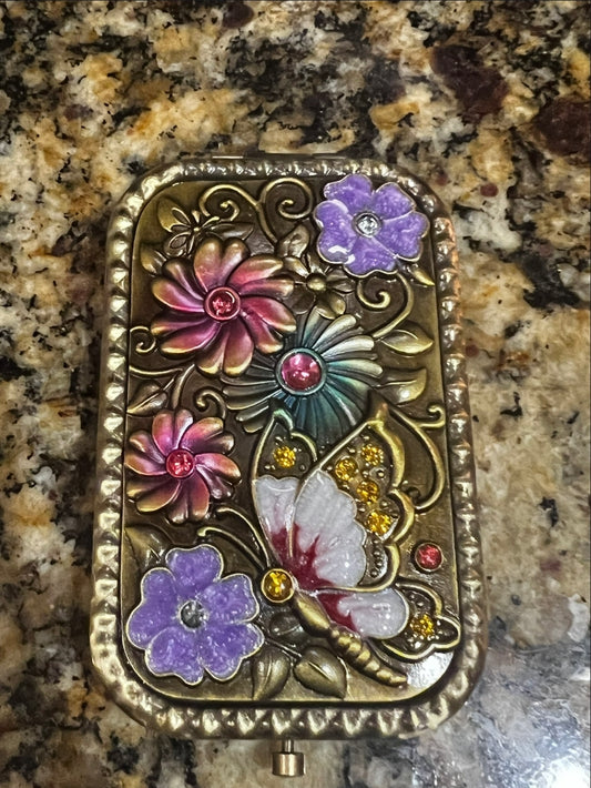 Butterfly, Periwinkle, Daisy & Zinnias Mirror