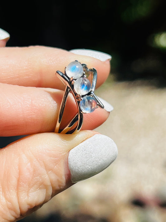 Rainbow Moonstone Ring