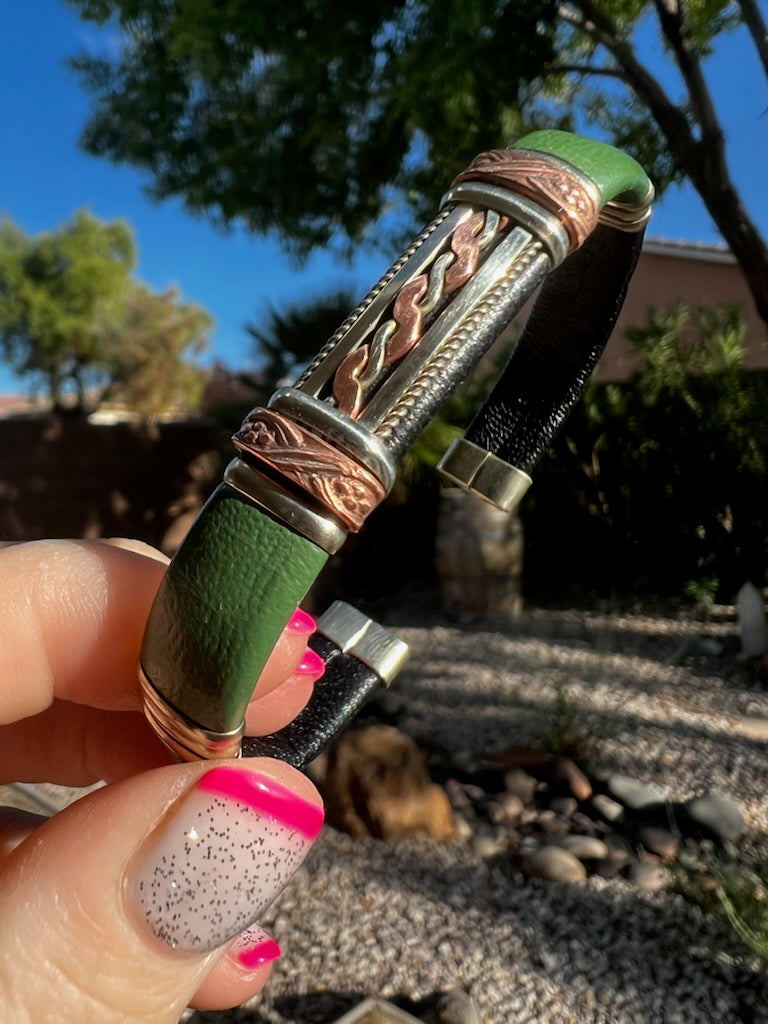 Copper Bracelet (green)