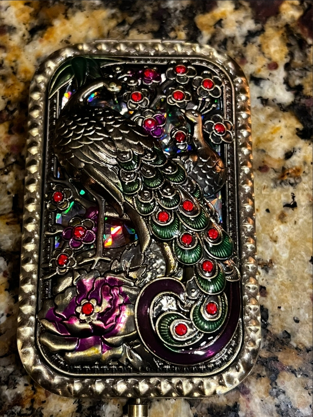 2 Peacocks, Peony & Cherry Blossoms Mirror