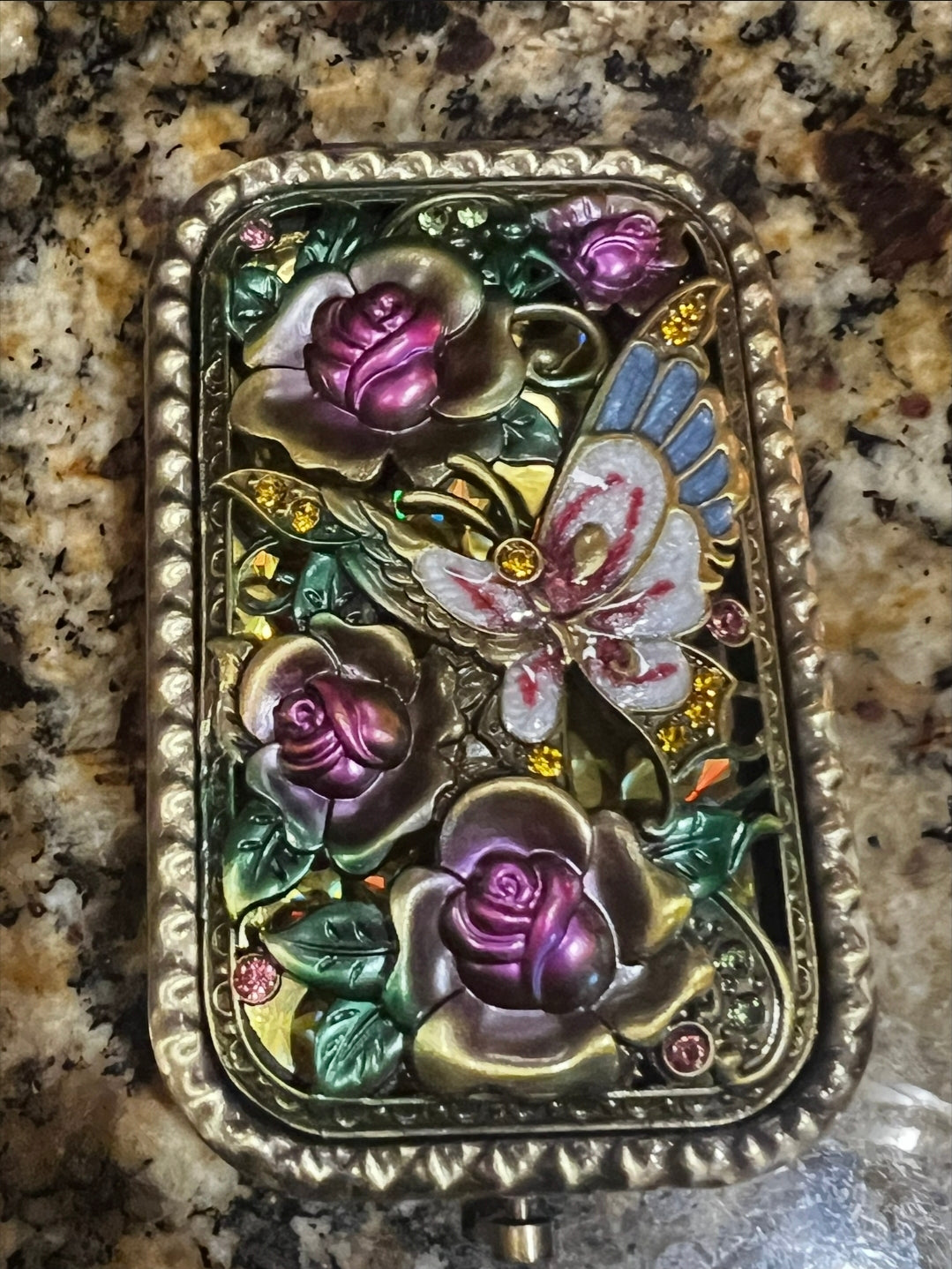 Butterfly & Pink Roses Mirror