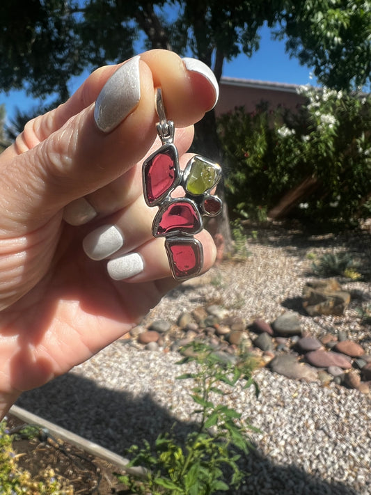 Ruby, Garnet and Peridot Pendant