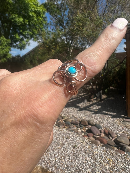 Turquoise and Copper Ring