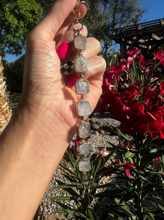 Rough Rainbow Moonstone Bracelet