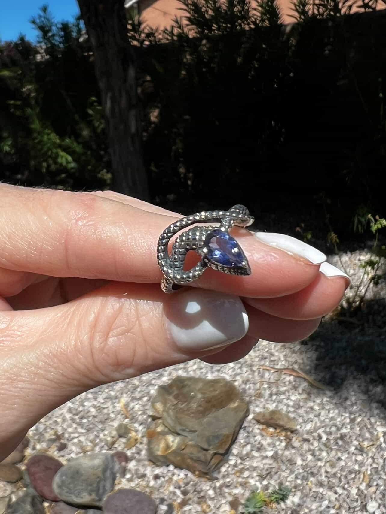Iolite Snake Ring